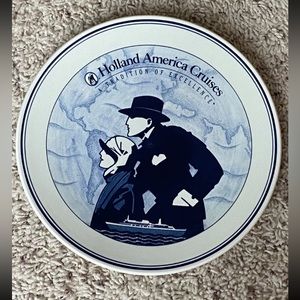 Holland America Line “The Tradition of Excellence” Blauw Delft Plate -EUC